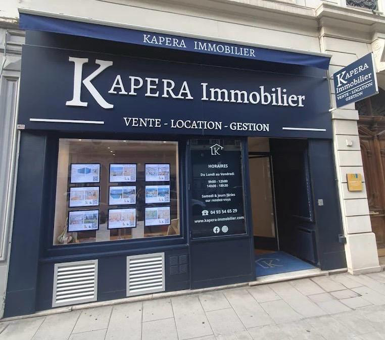 Devanture de l'agence Kapera Immobilier à Nice carabacel