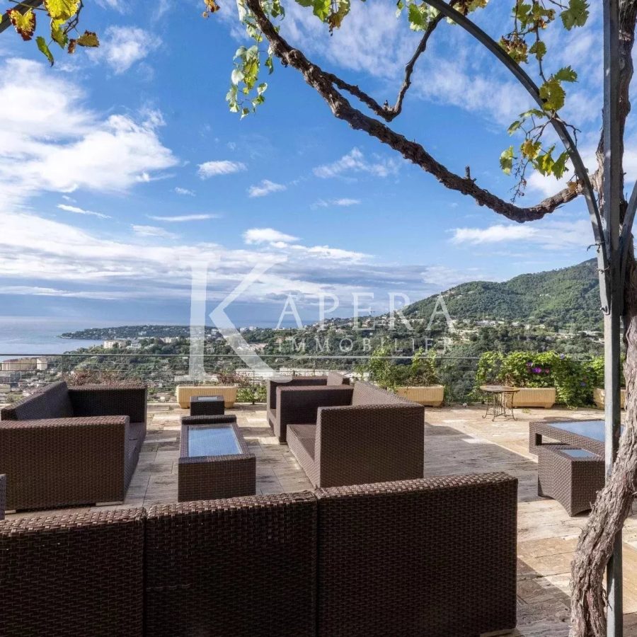 VENTE VILLA 7P 335M² - MENTON - VUE PANORAMIQUE MER ET MONTAGNES