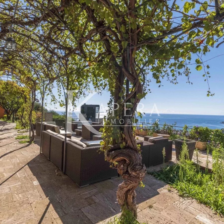 VENTE VILLA 7P 335M² - MENTON - VUE PANORAMIQUE MER ET MONTAGNES