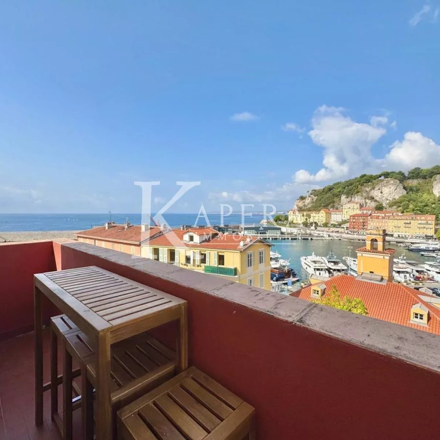 LOCATION MEUBLÉE 10 MOIS – NICE LE PORT – 2P 48M² AVEC TERRASSE ET VUE MER PANORAMIQUE