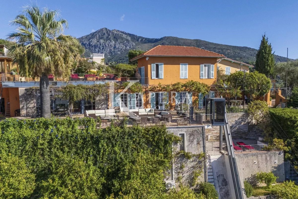 VENTE VILLA 7P 335M² - MENTON - VUE PANORAMIQUE MER ET MONTAGNES