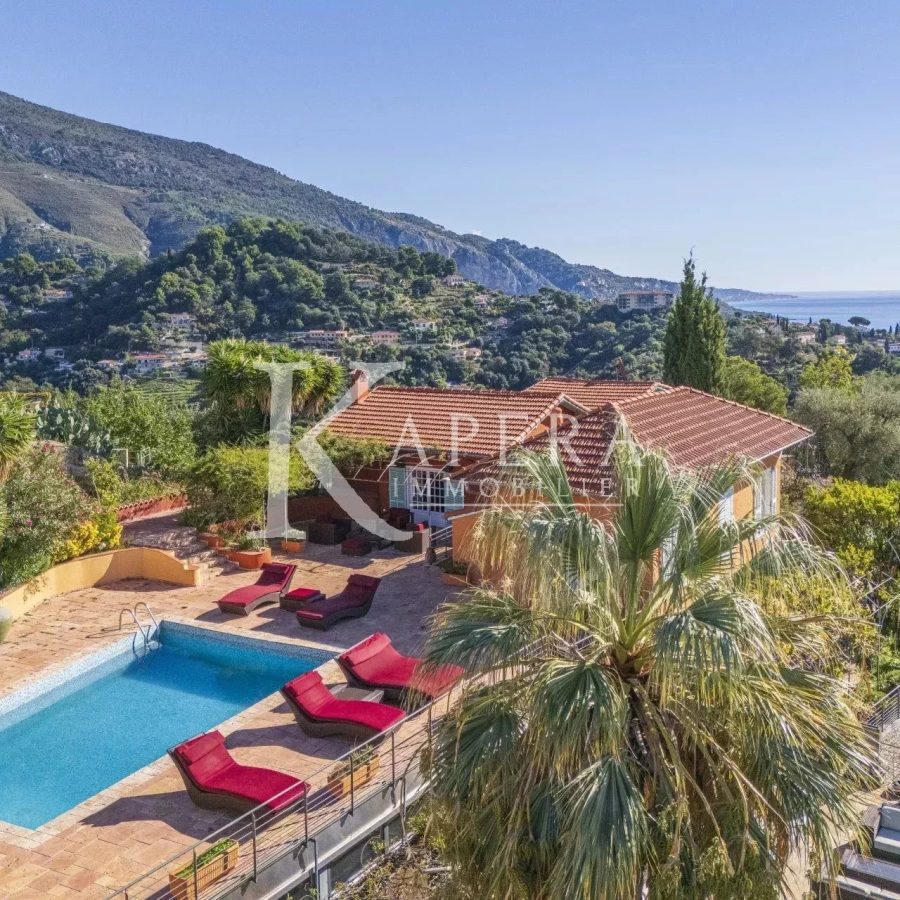 VENTE VILLA 7P 335M² - MENTON - VUE PANORAMIQUE MER ET MONTAGNES