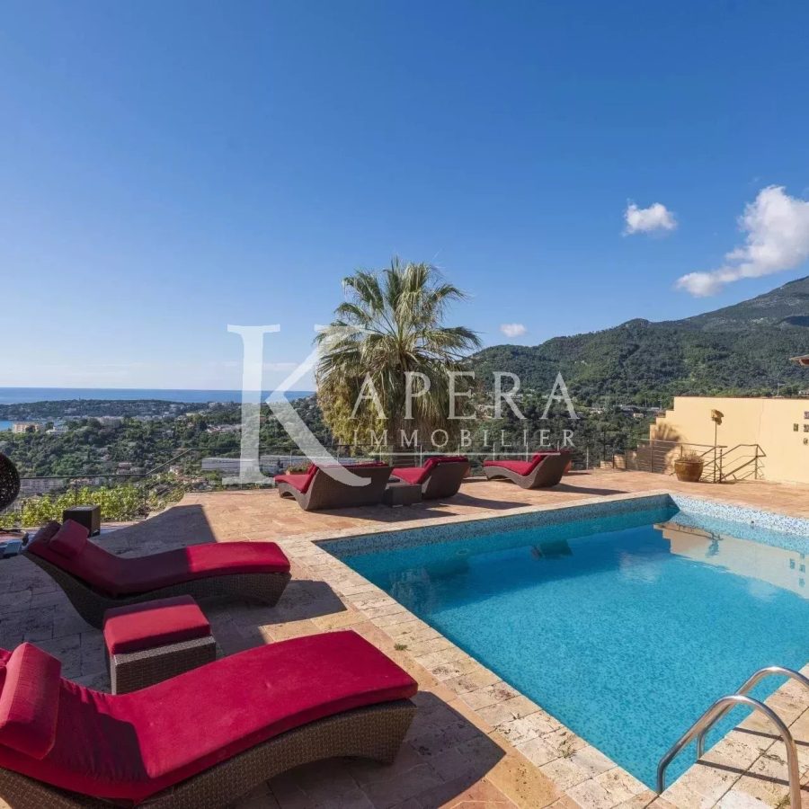 VENTE VILLA 7P 335M² - MENTON - VUE PANORAMIQUE MER ET MONTAGNES