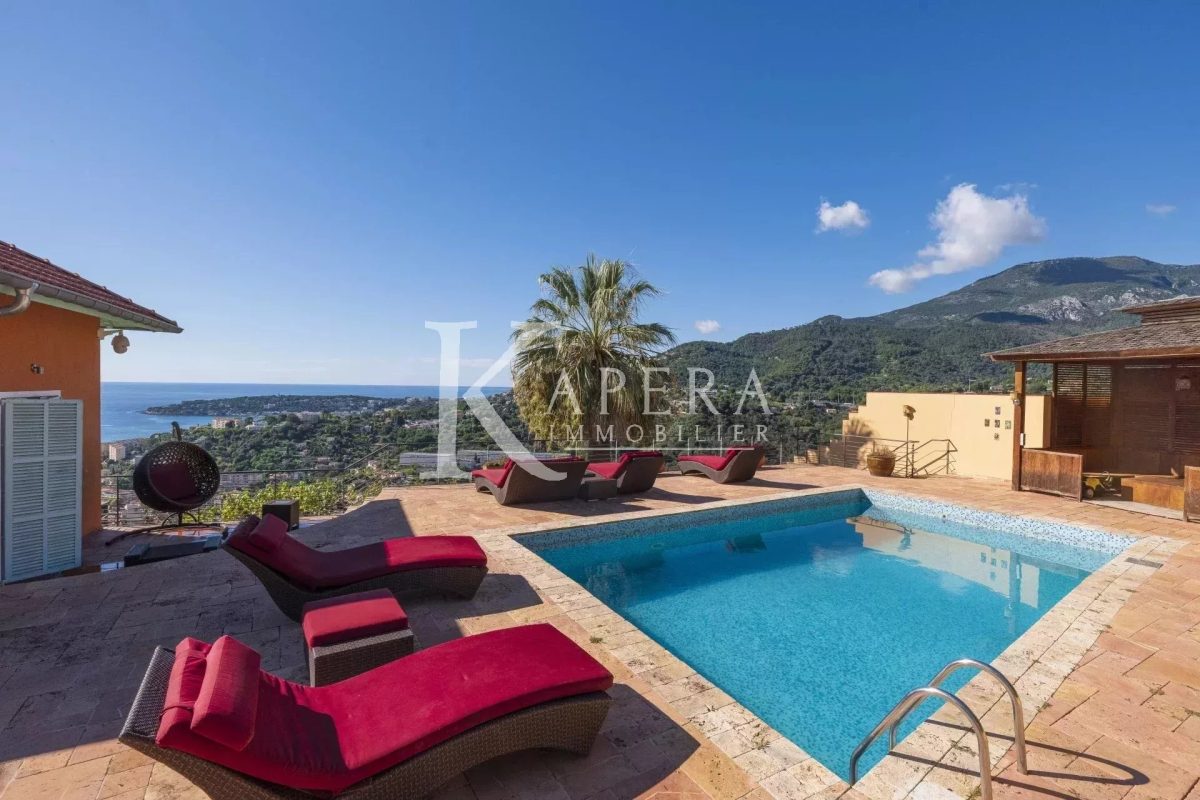 VENTE VILLA 7P 335M² - MENTON - VUE PANORAMIQUE MER ET MONTAGNES