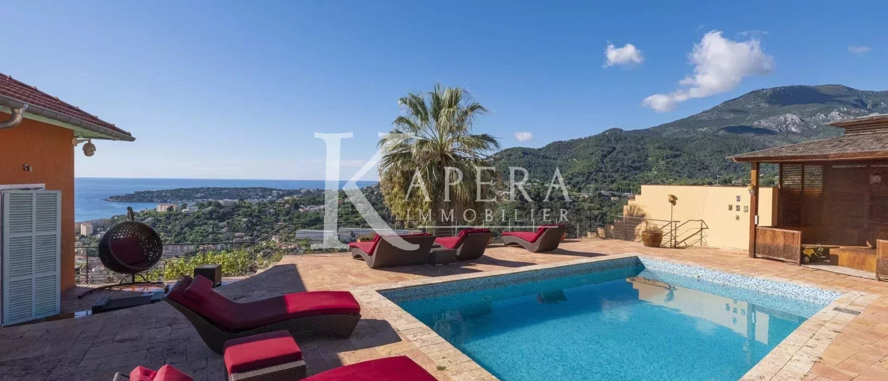 VENTE VILLA 7P 335M² - MENTON - VUE PANORAMIQUE MER ET MONTAGNES