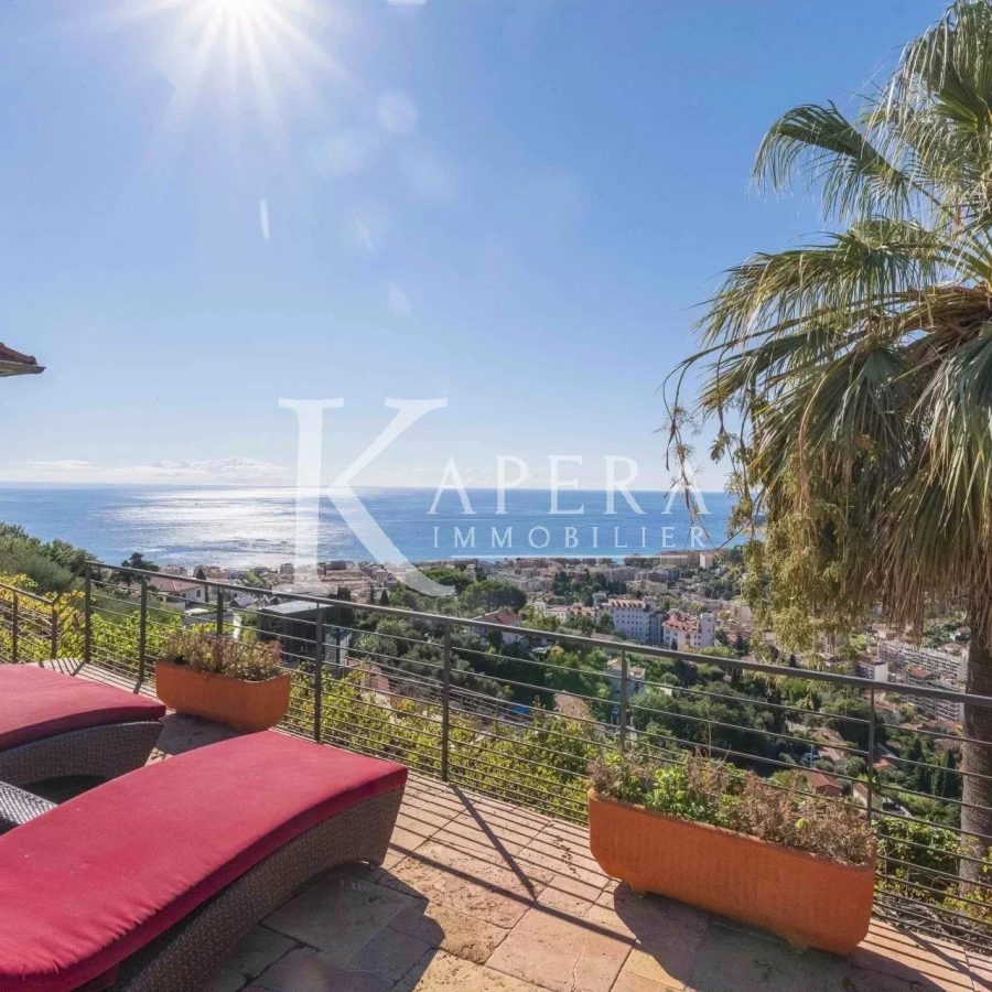 VENTE VILLA 7P 335M² - MENTON - VUE PANORAMIQUE MER ET MONTAGNES